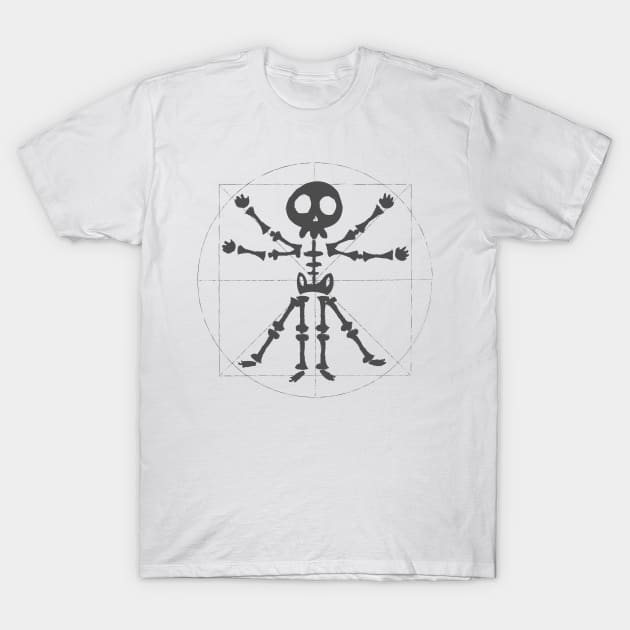 vitruvian skeleton negative T-Shirt by manuvila